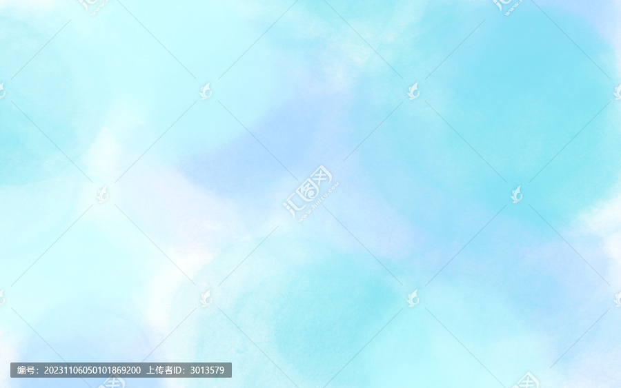 水彩筆刷暈染清新藍(lán)色背景