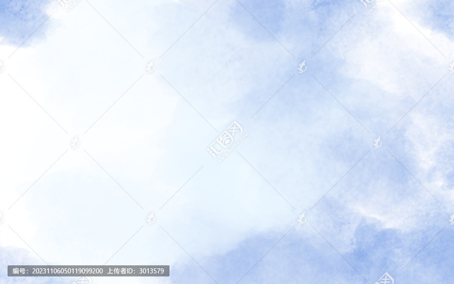 水彩筆刷暈染肌理清新藍(lán)色背景