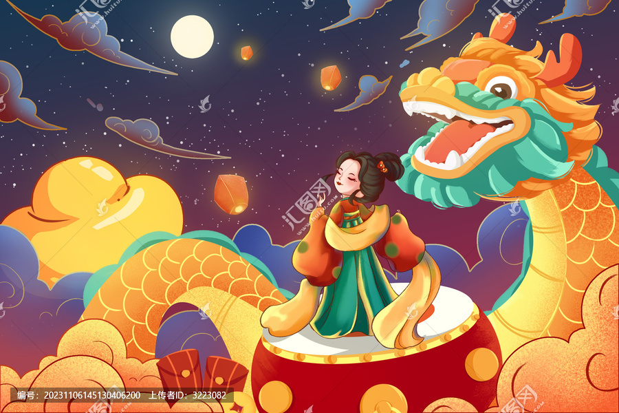龍年新年插畫
