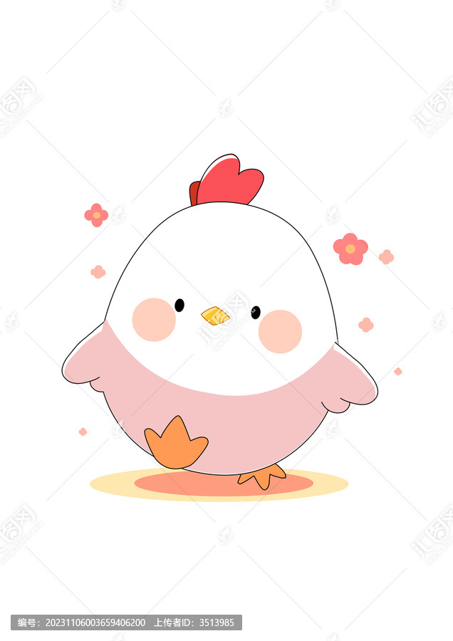 卡通小白雞