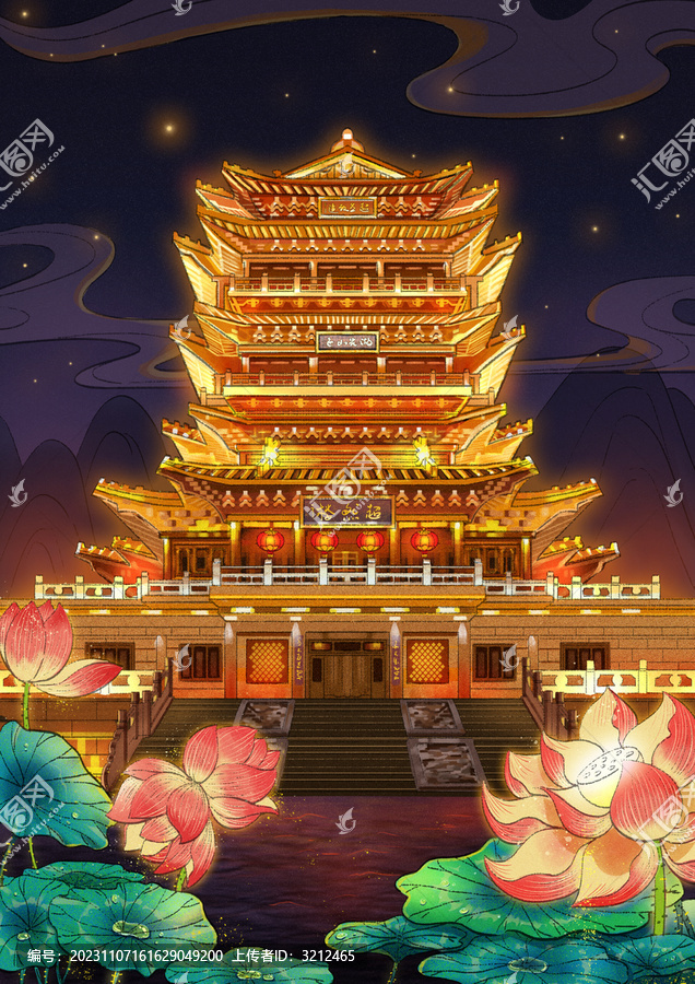 夜晚的超然樓