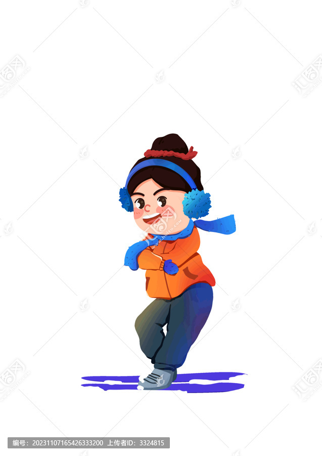 滑雪的人手繪滑雪運(yùn)動(dòng)的人