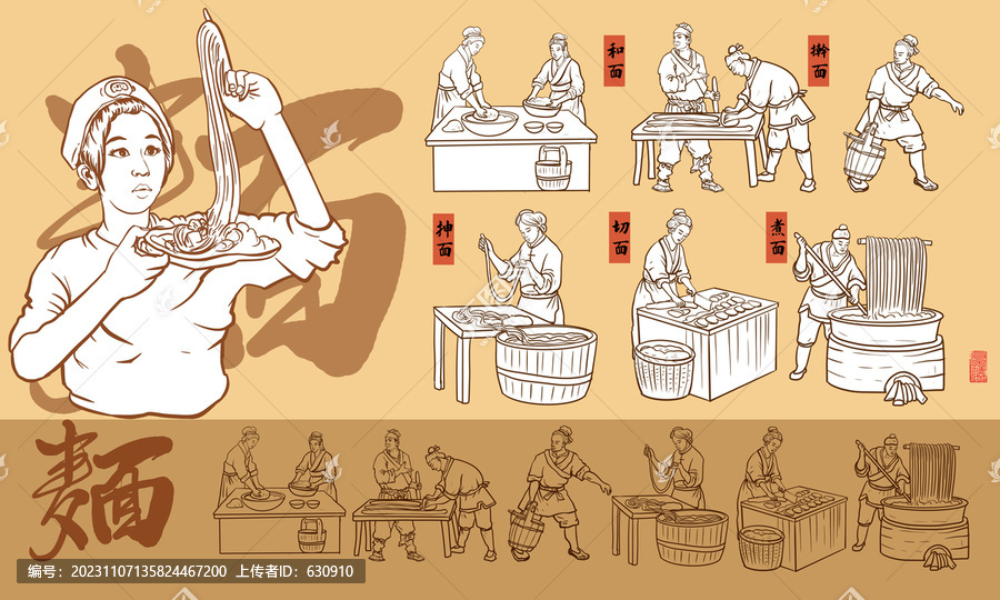 傳統(tǒng)面館插畫(huà)