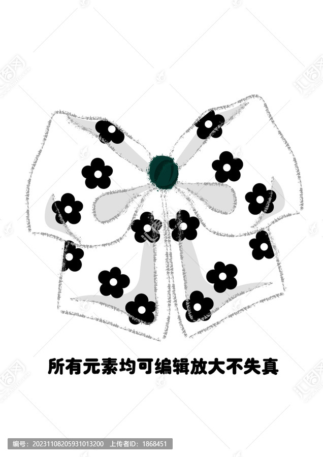 手繪白色蝴蝶結(jié)