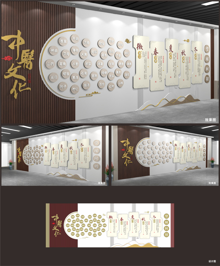 中醫(yī)文化展示展廳墻