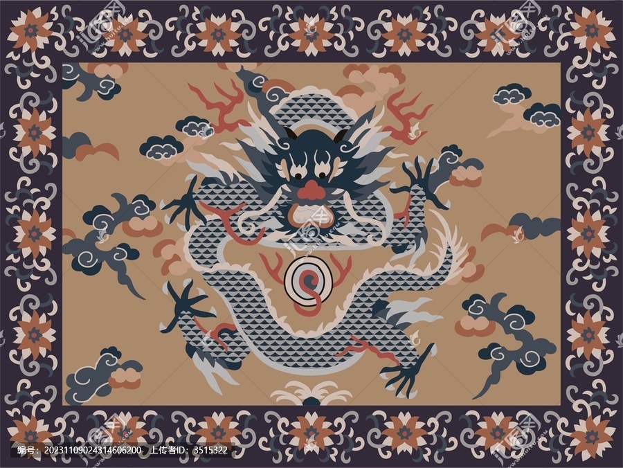 龍圖案布藝