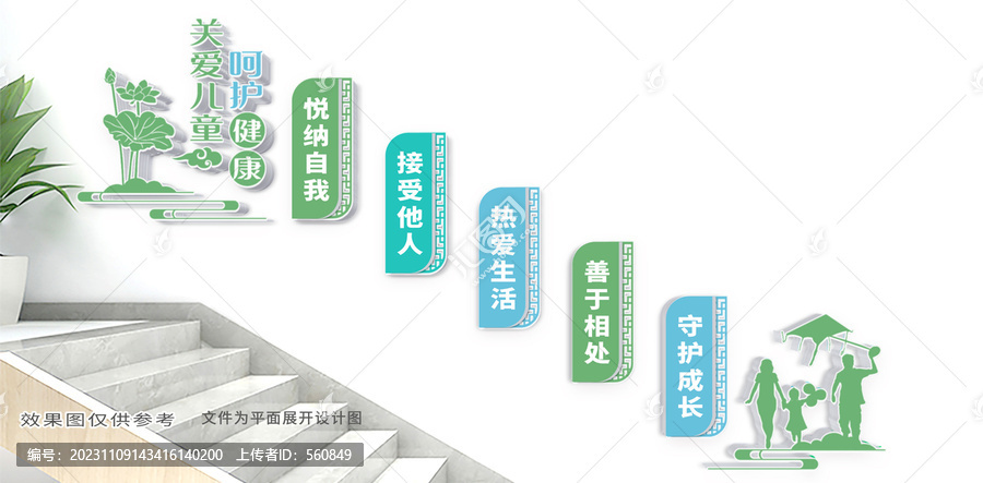 關(guān)愛兒童健康樓梯文化墻