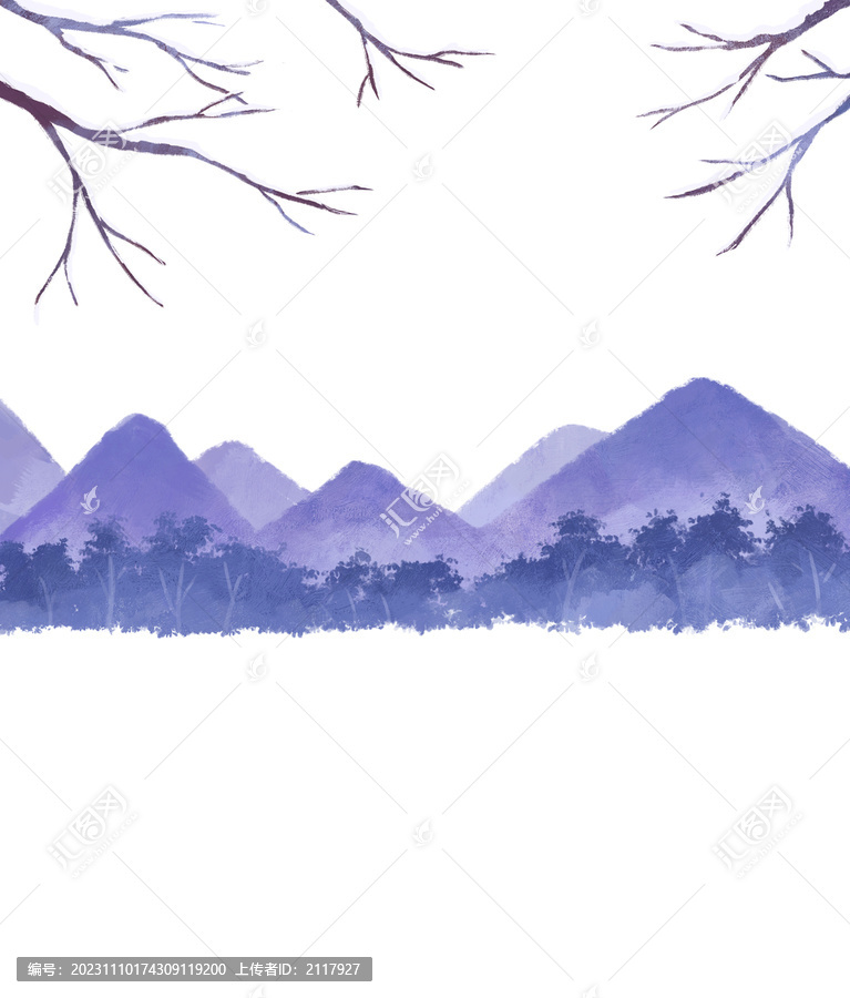 樹枝和群山
