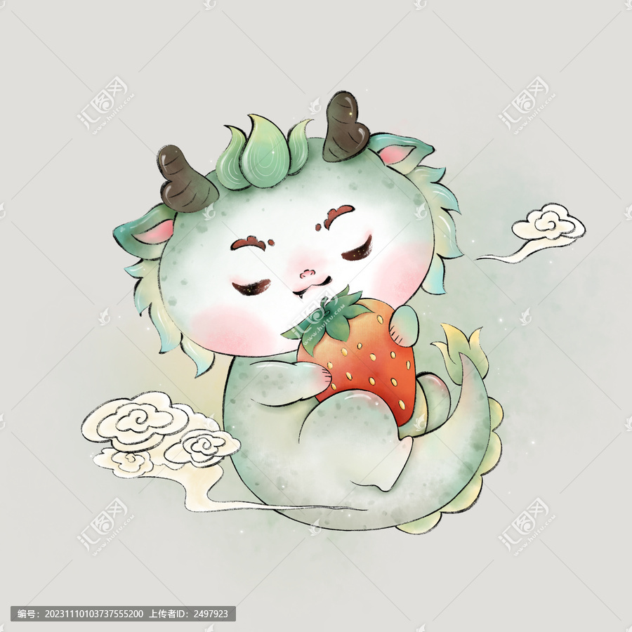 沒有煩惱國(guó)風(fēng)龍插畫