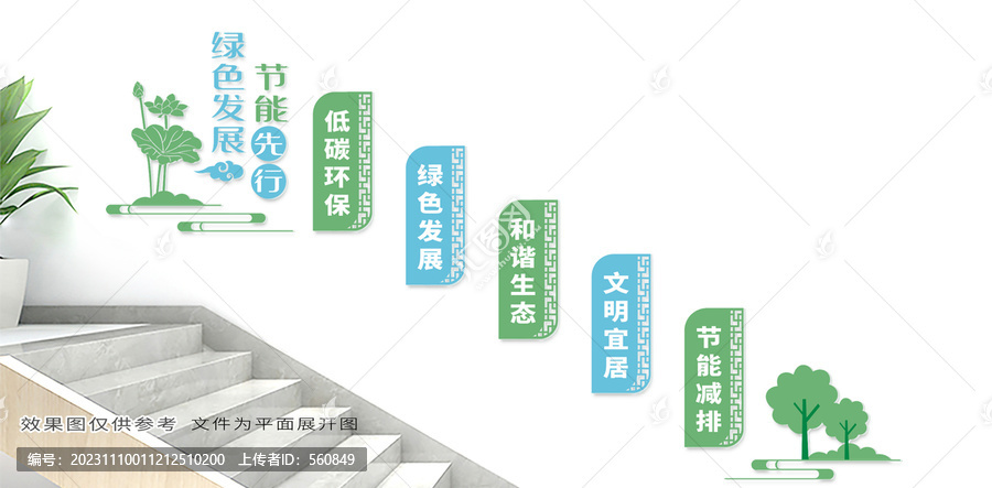 節(jié)能低碳樓梯文化墻