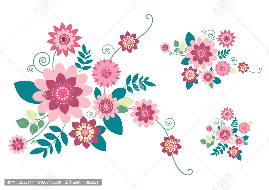 矢量花朵花卉插畫