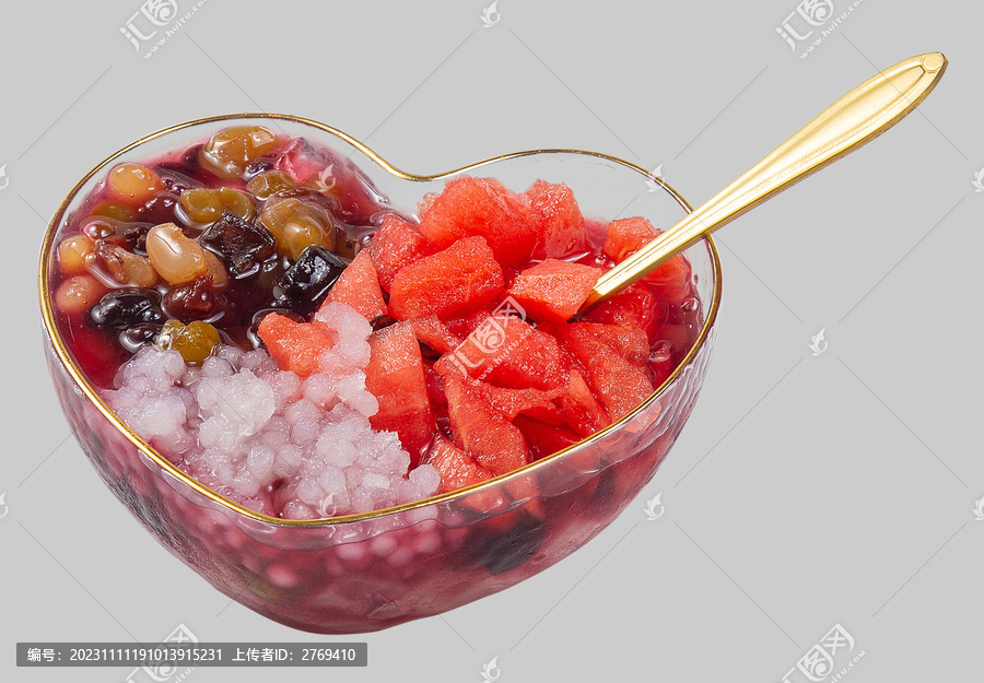 西瓜红豆冰粥