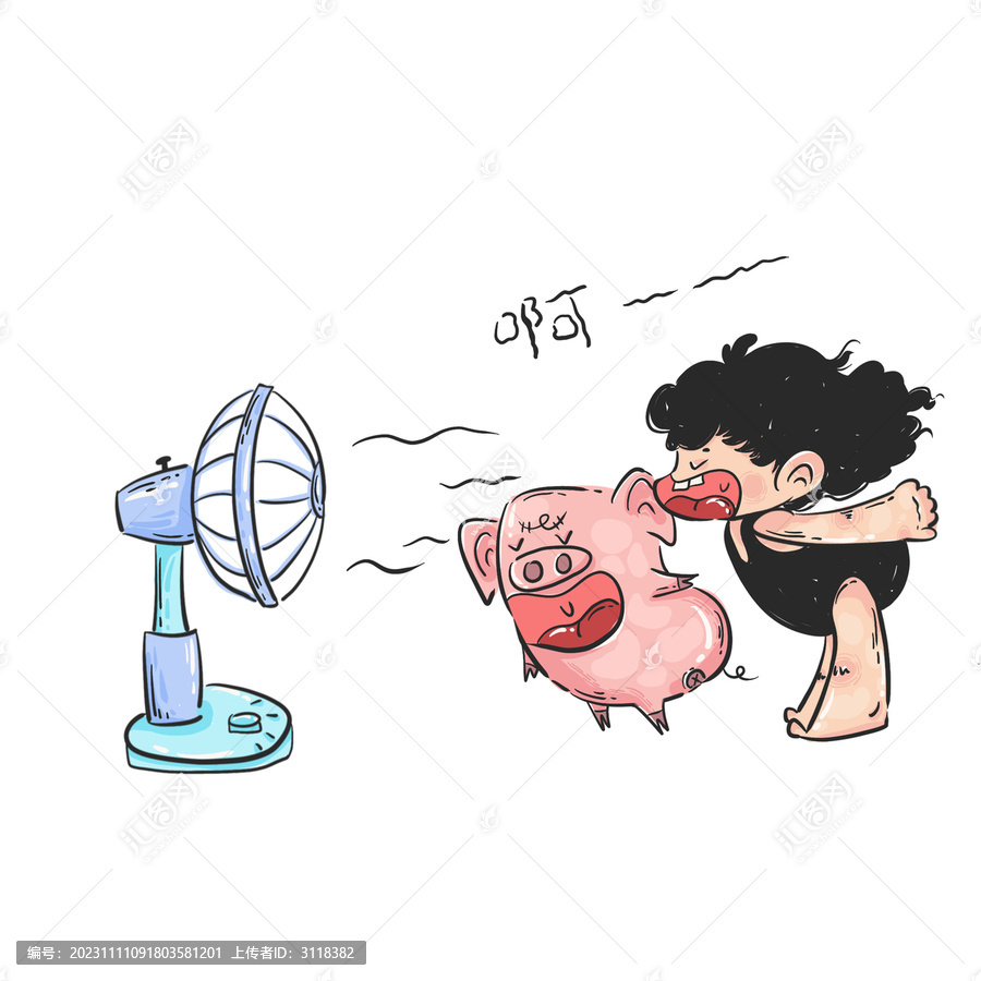 兒童卡通可愛(ài)豬豬女孩