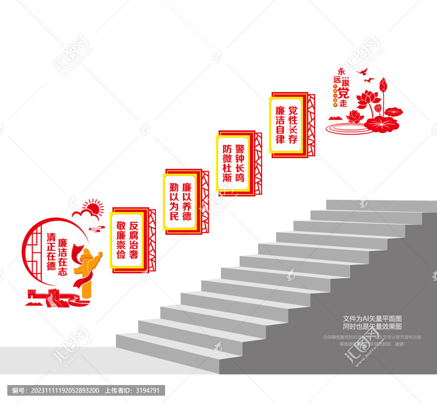 廉潔樓道文化墻