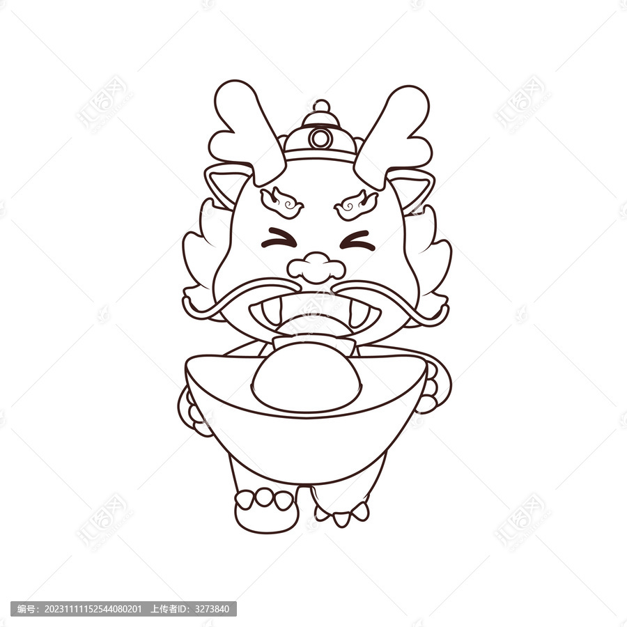 新年龍年春節(jié)喜慶祝福招財3D