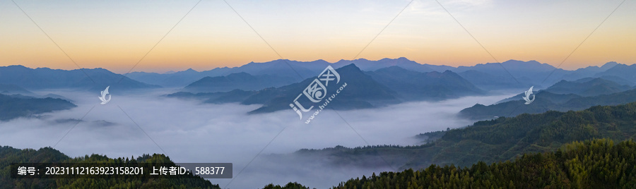 江南丽水高山群山晨曦云海云雾