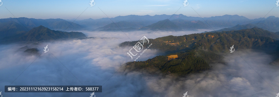 江南丽水高山群山晨曦云海云雾