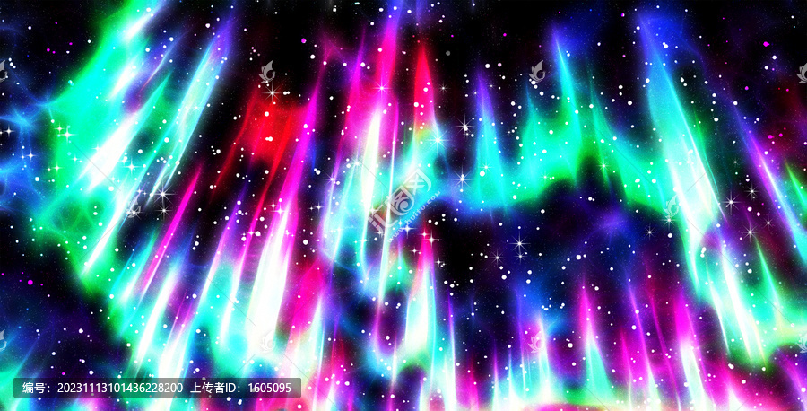 夢幻極光星空背景