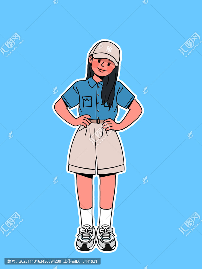 描邊女孩