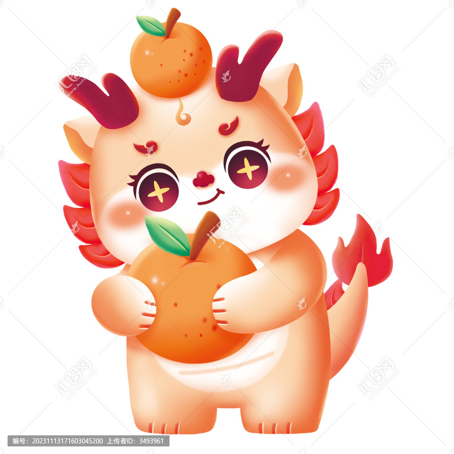 龍年插畫新年素材橘子桔子