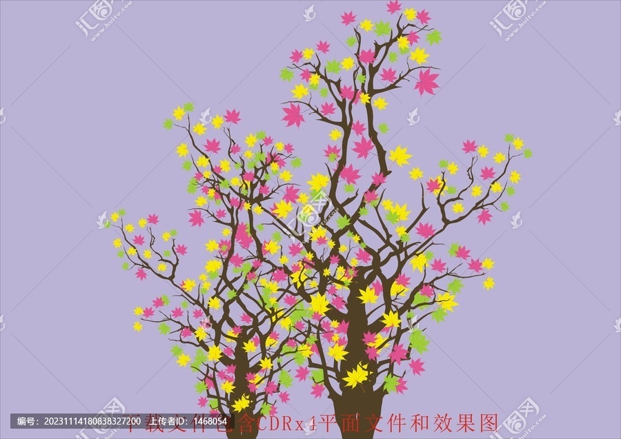 矢量楓葉植物樹木森林