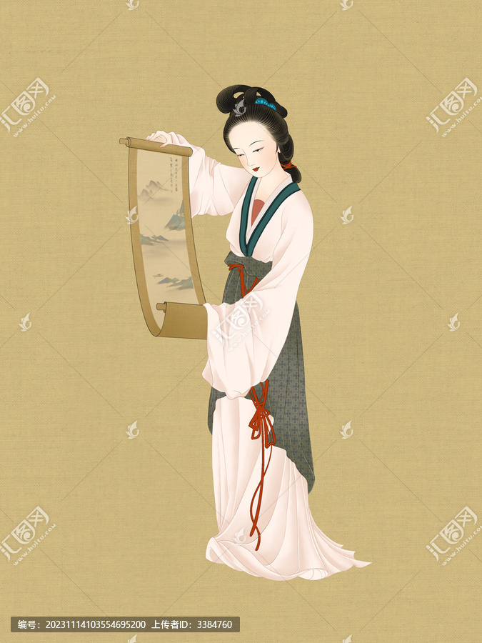 拿畫仕女圖