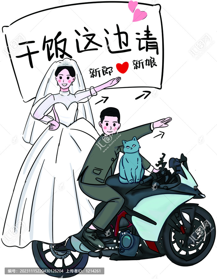 婚禮手繪卡通人像形迎賓指引立牌