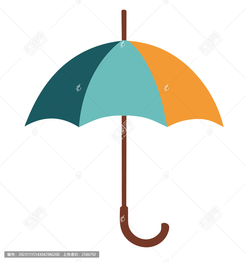 彩色雨傘icon矢量