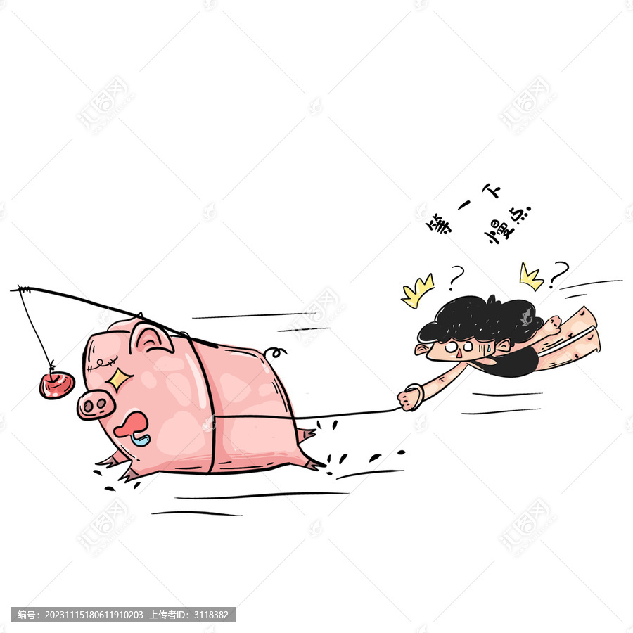卡通兒童插畫豬豬女孩