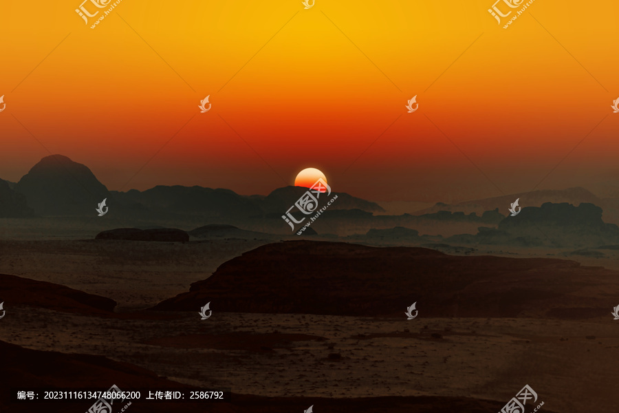 夕陽(yáng)山水畫