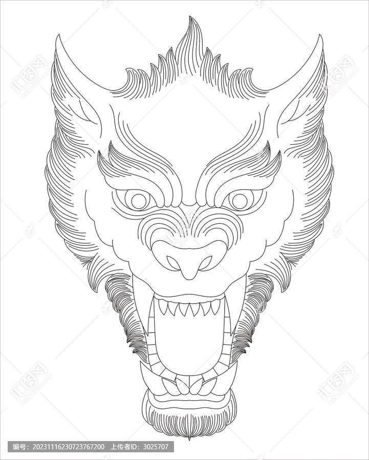 仿古獸頭之朱厭