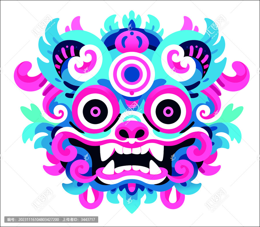 涂鴉彩色龍