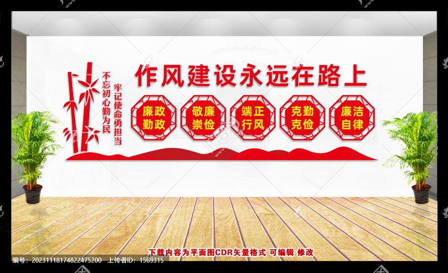 作風(fēng)建設(shè)永遠(yuǎn)在路上文化墻