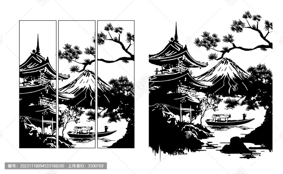 黑白風(fēng)景畫