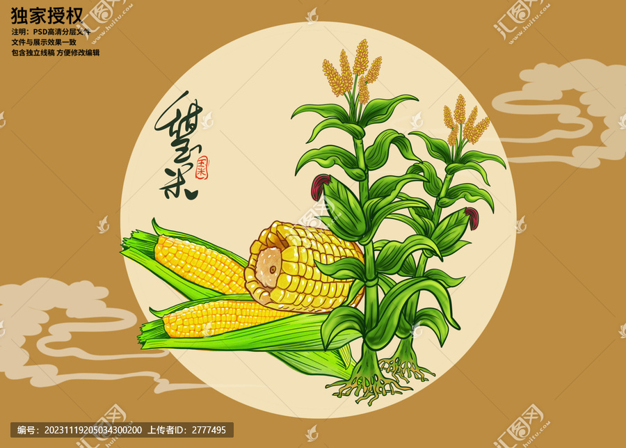 玉米插畫