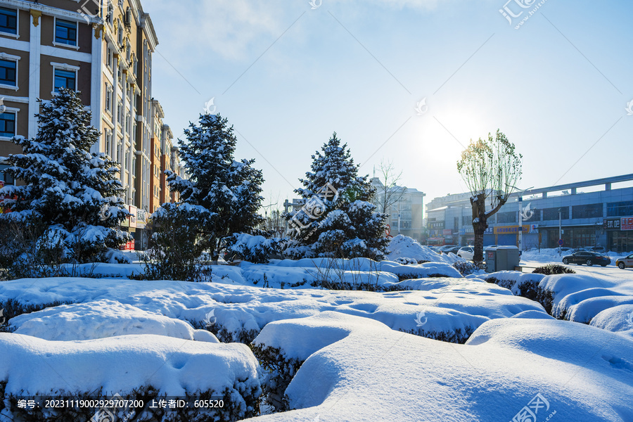 北国风光冰雪世界城市唯美雪景