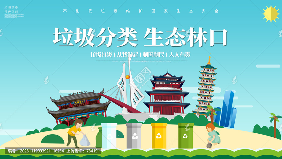 林口縣垃圾分類(lèi)回收海報(bào)展板