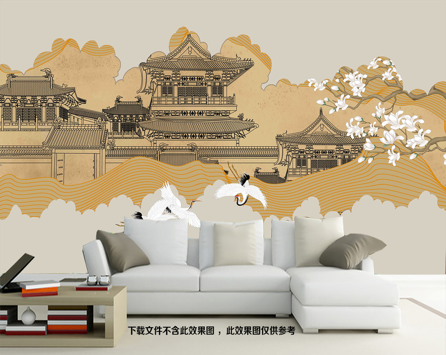 新中式輕奢抽象背景墻