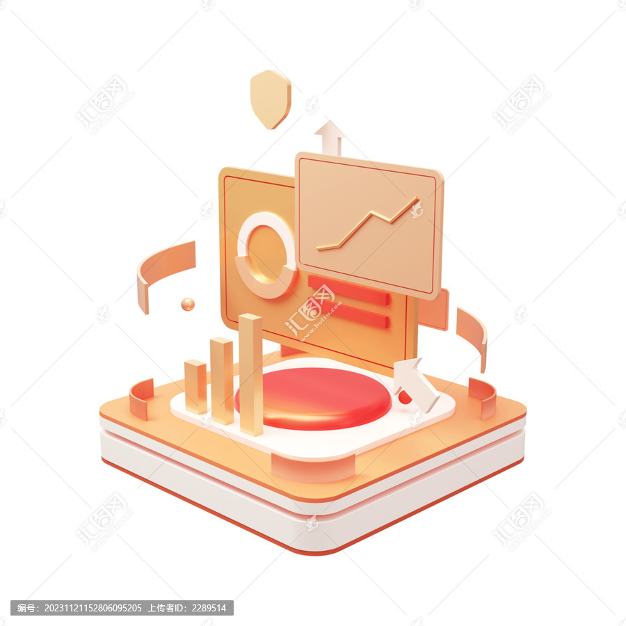 3D金融基金圖標元素