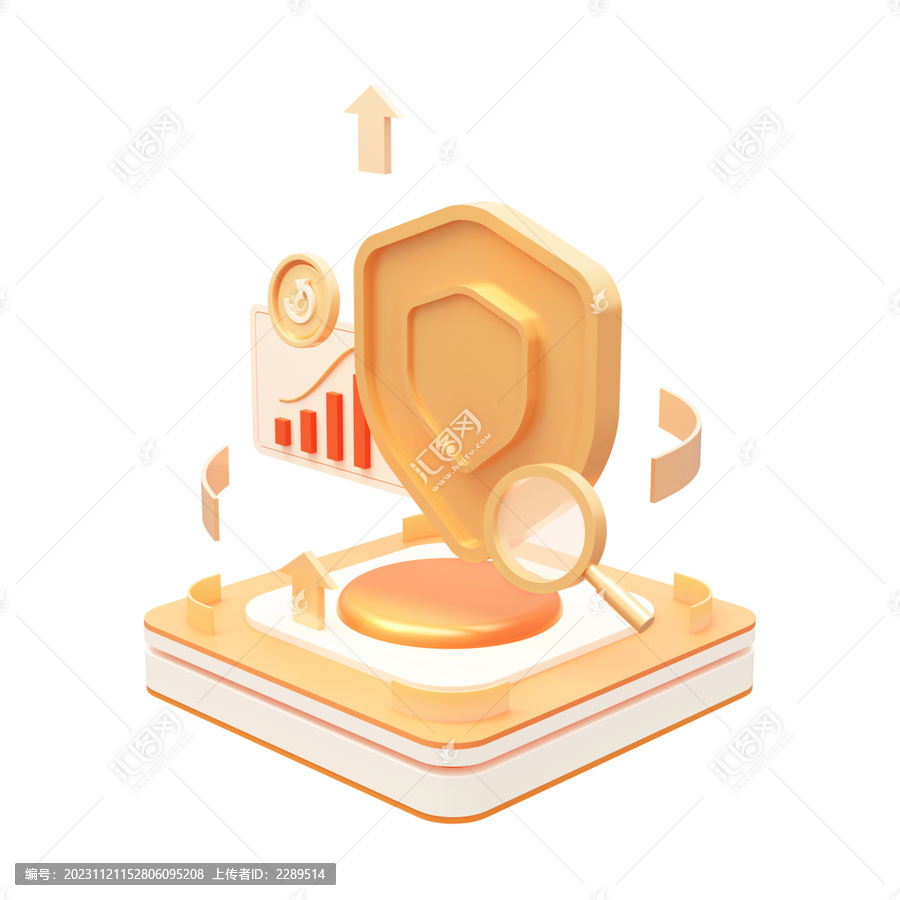 3D金融基金圖標元素