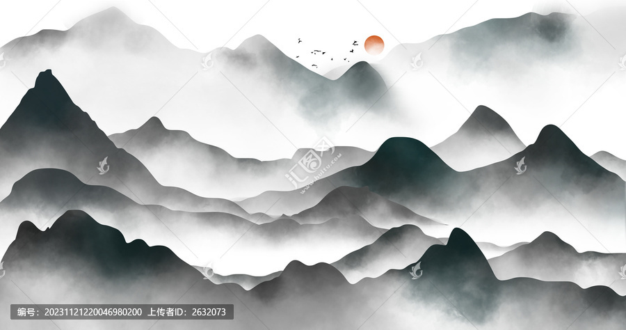 水墨山水裝飾畫