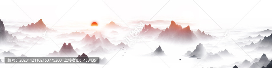 水墨新中式國風山水裝飾畫