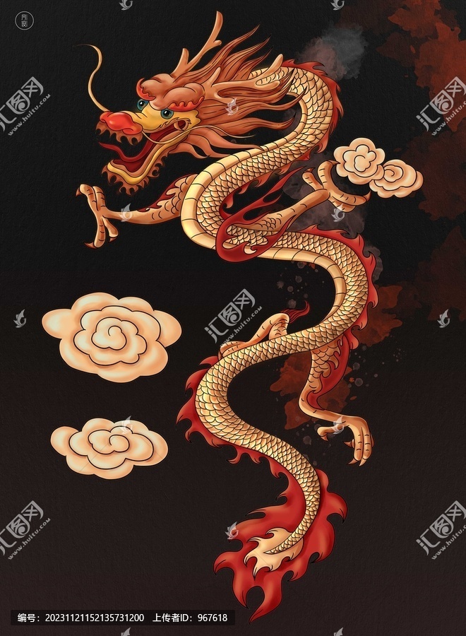 中國龍手繪