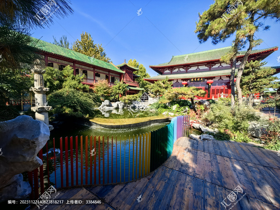 虚云禅林大雄宝殿水池全景