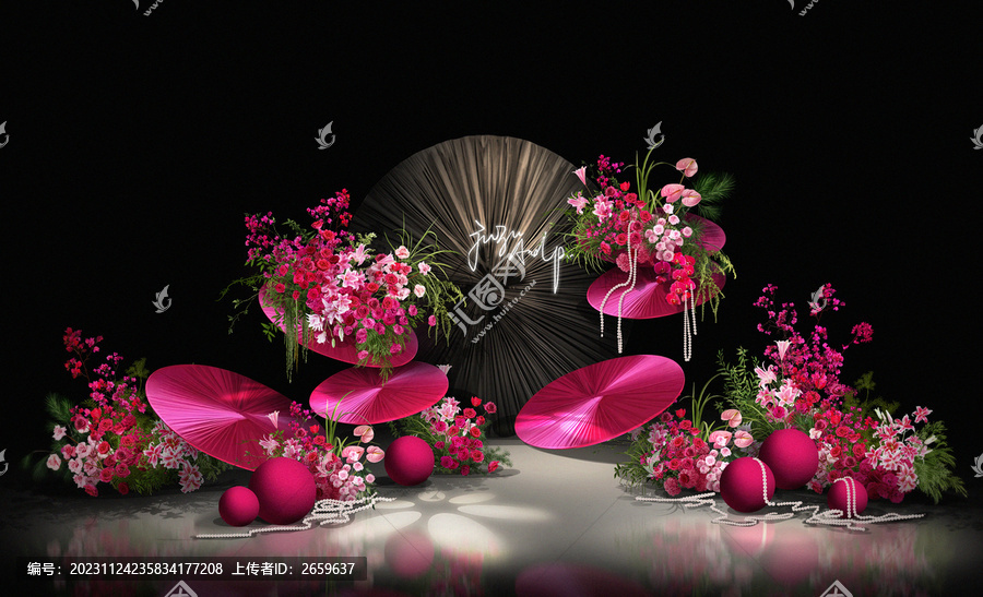 黑色韓式婚禮效果圖