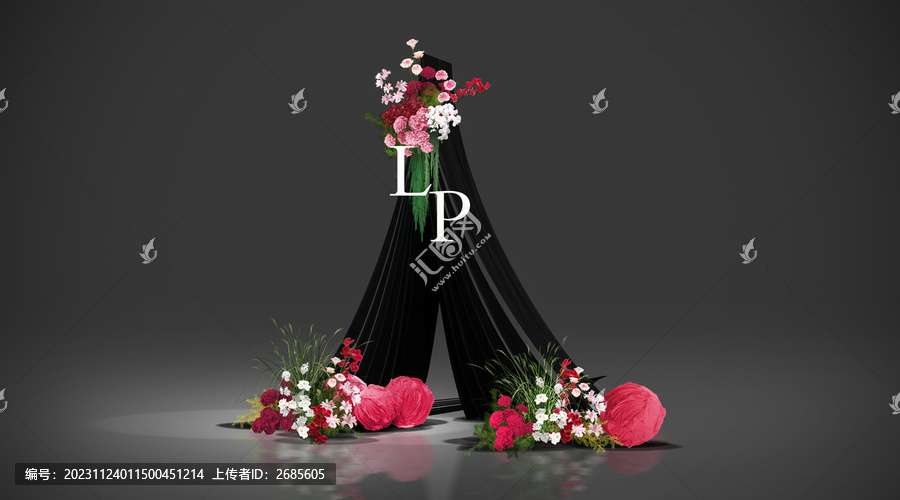 洋紅色婚禮小景