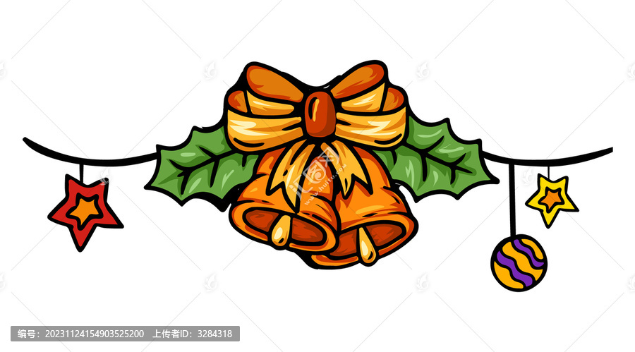 鈴鐺卡通插畫圣誕節(jié)元素