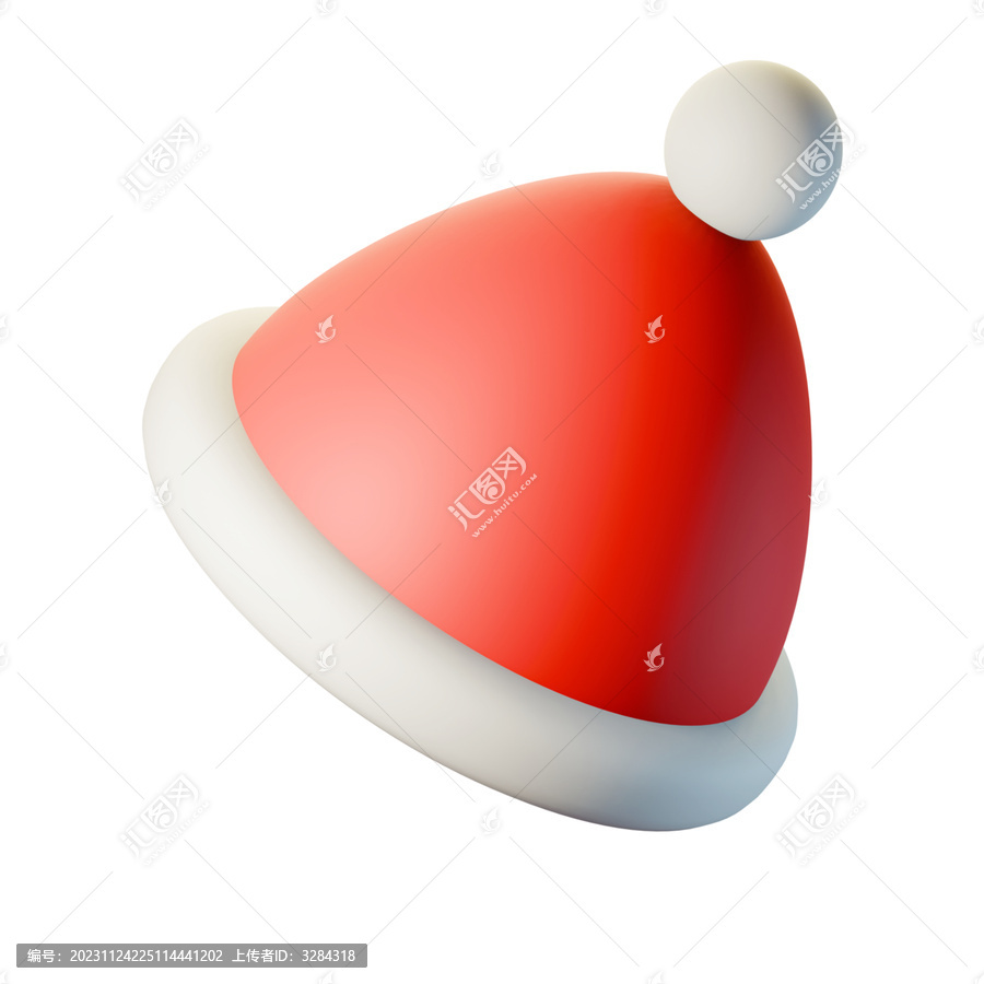 3D立体圣诞帽元素