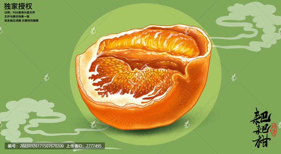 手繪耙耙柑