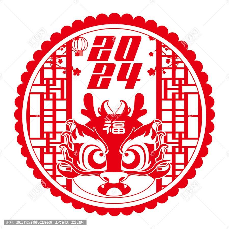 龍年窗貼